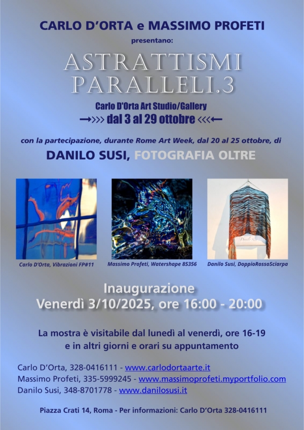 Carlo D'Orta, Massimo Profeti e Danilo Susi. Astrattismi paralleli.3