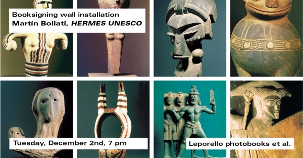 Hermes/Unesco. Marted&igrave; 2 dicembre alla libreria Leporello booksigning e installazione fotografica di Mart&iacute;n Bollati: una collezione immaginaria di oggetti archeologici nata dall&rsquo;intelligenza artificiale